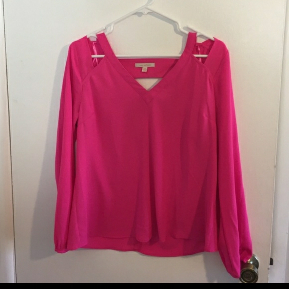 Skies Are Blue, open back, pink long sleeve